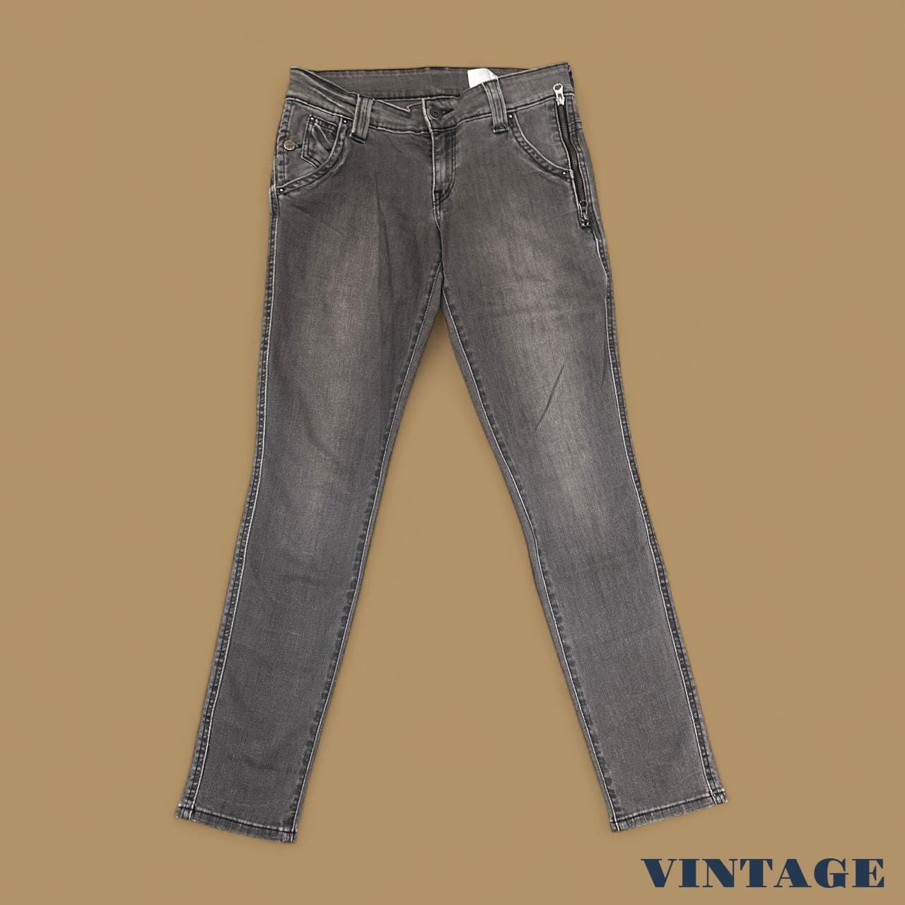 Vintage Levi's Slim Fit Straight Leg Jeans Charcoal Grey W29 L34