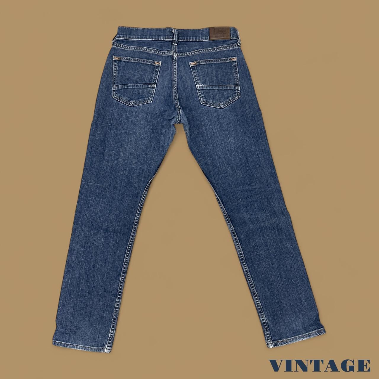 Vintage Lee Dungarees Slim Straight Leg Boyfriend Jeans Dark Blue W29 L28