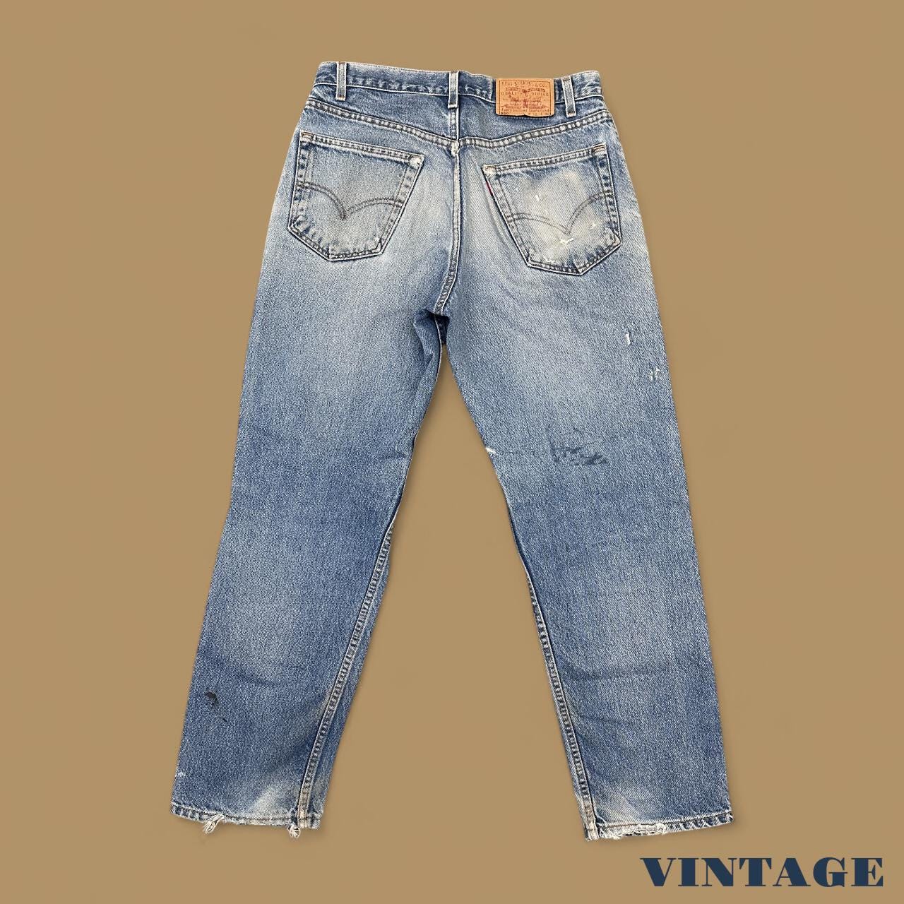 Vintage Levi's 550 Distressed Relaxed Straight Leg Jeans Mid Blue W32 L30