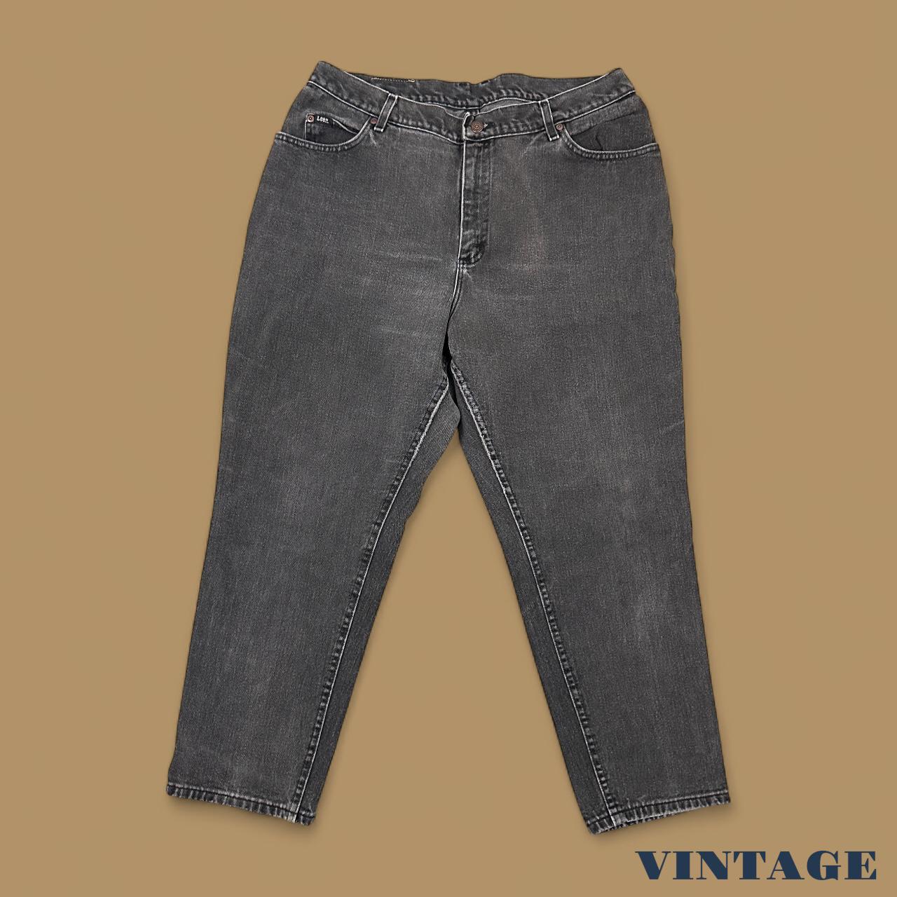 Vintage 90's Lee Tapered Leg Mom Jeans Charcoal Black W36 L28