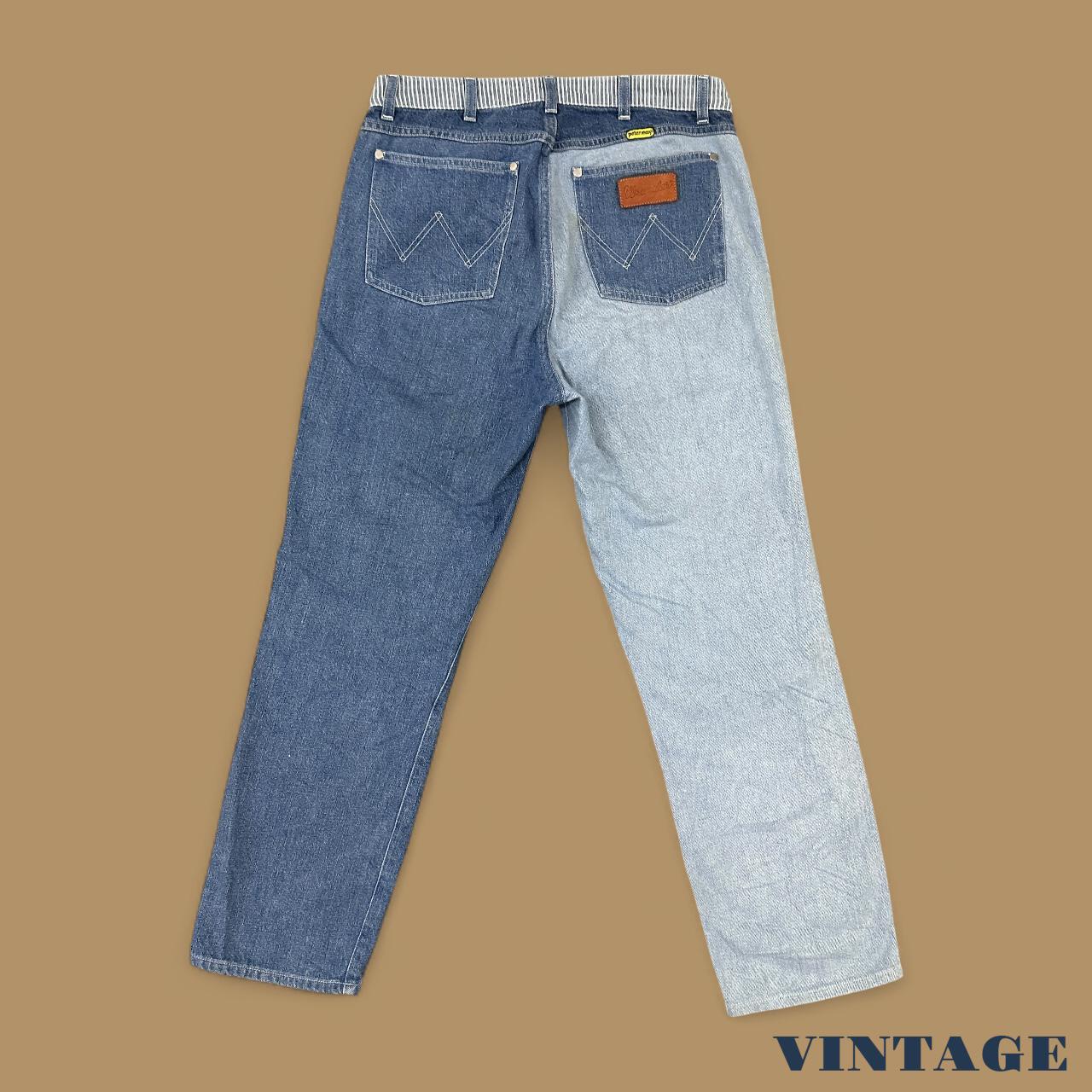 Vintage Special Edition Peter Max X Wrangler Straight Leg Two Tone Boyfriend Jeans Blue W30 L26
