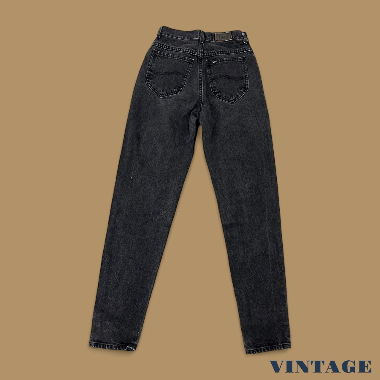 Vintage 90's Lee Tapered Leg Mom Jeans Charcoal Black W24 L29