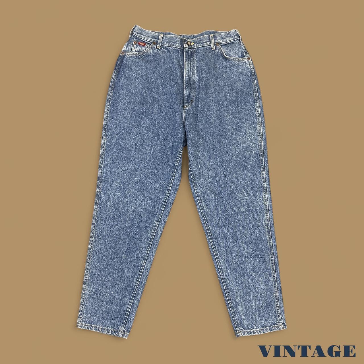 Vintage 90's Lee Tapered Leg Mom Jeans Mid Blue Stonewash W33 L30