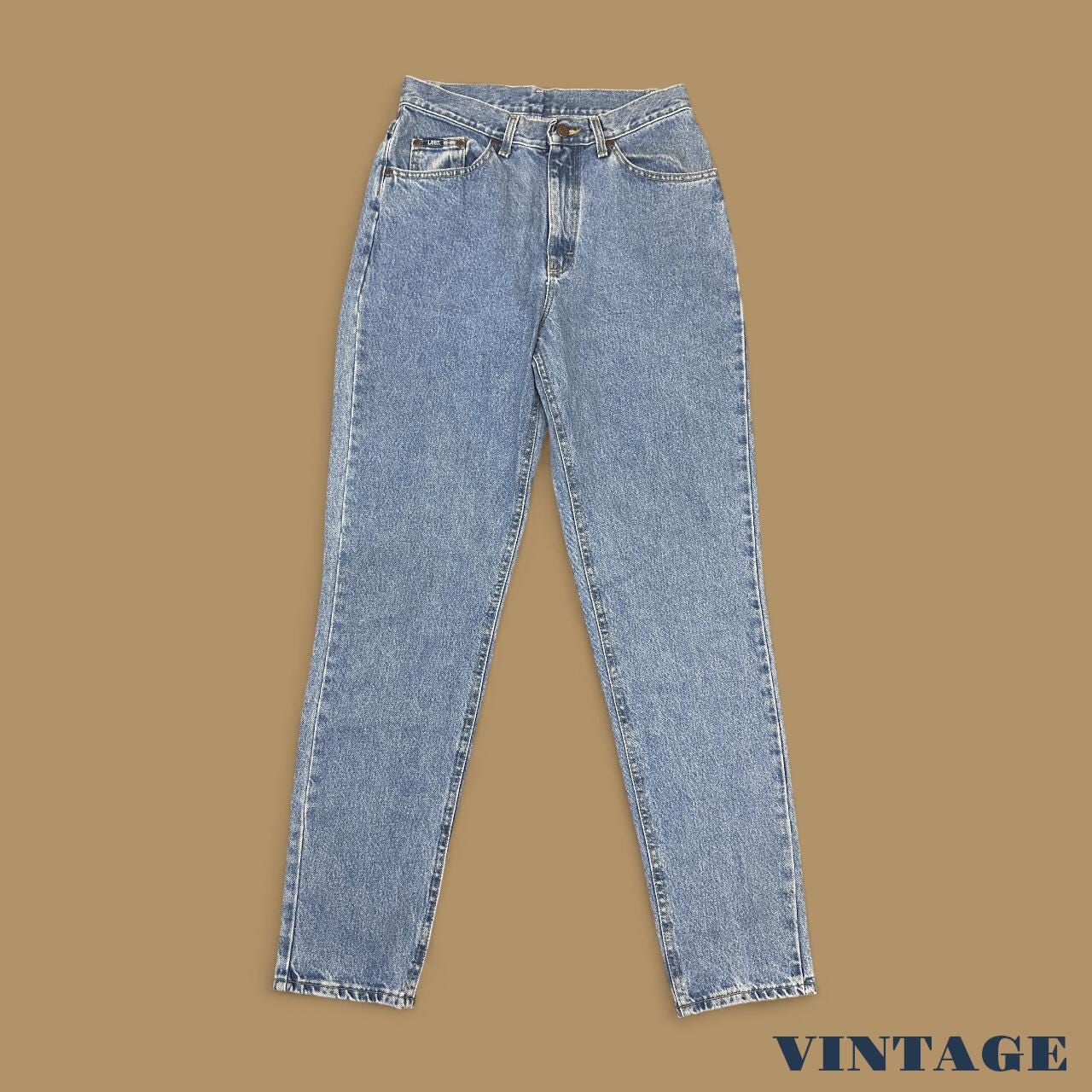 Vintage 80's Lee Tapered Leg Mom Jeans Mid Blue W30 L34