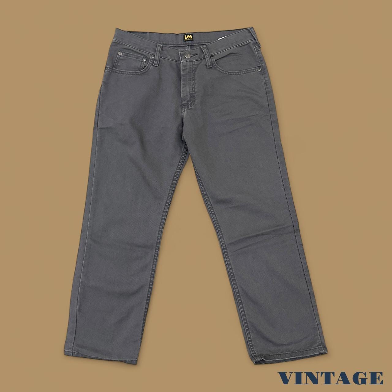 Vintage Lee Straight Leg Boyfriend Jeans Charcoal Grey W31 L28