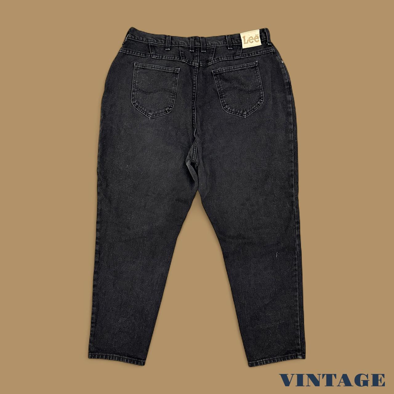 Vintage 90's Lee Tapered Leg Mom Jeans Charcoal Black W38 L30