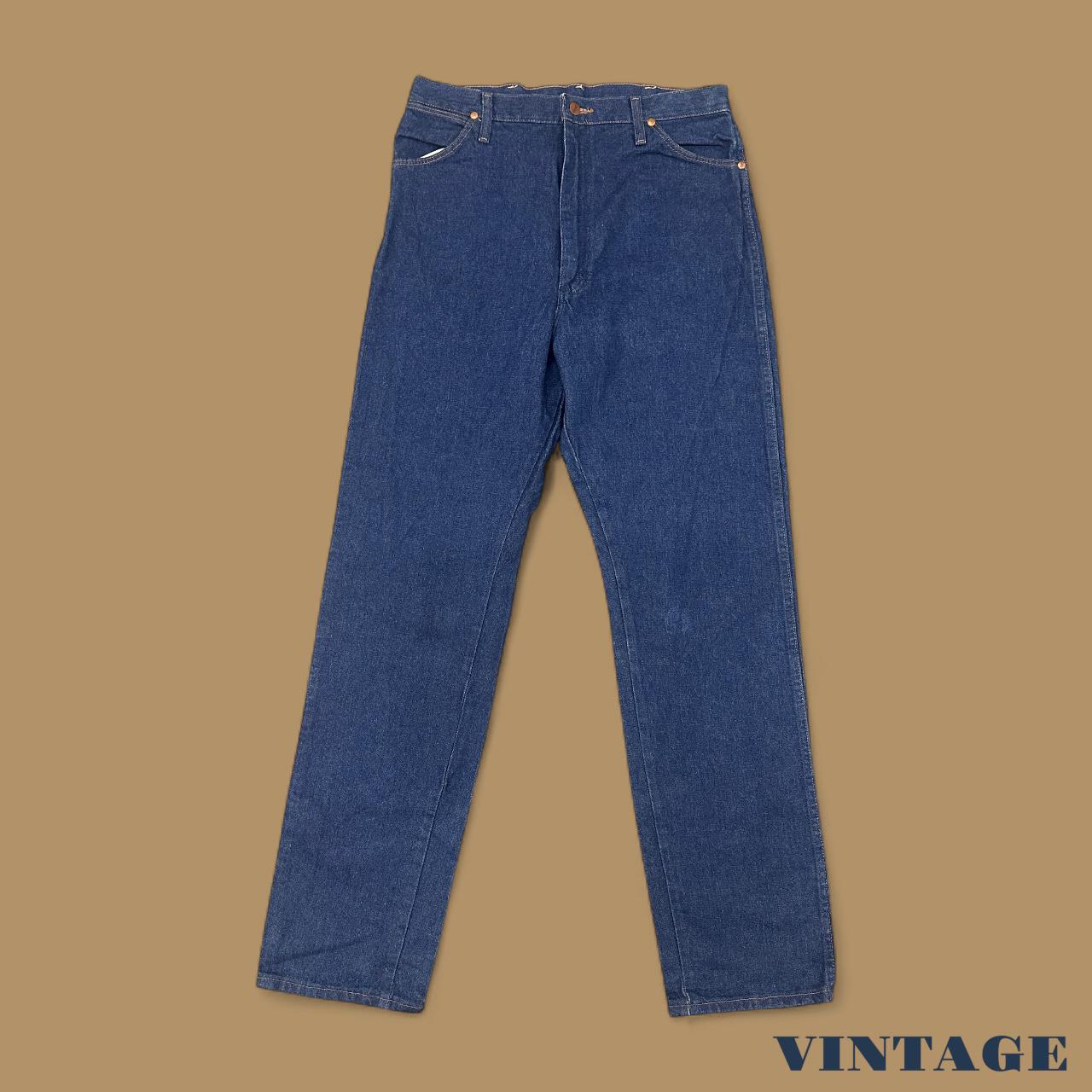 Vintage Wrangler USA Made Straight Leg Boyfriend/Mom Jeans Dark Blue W32 L34