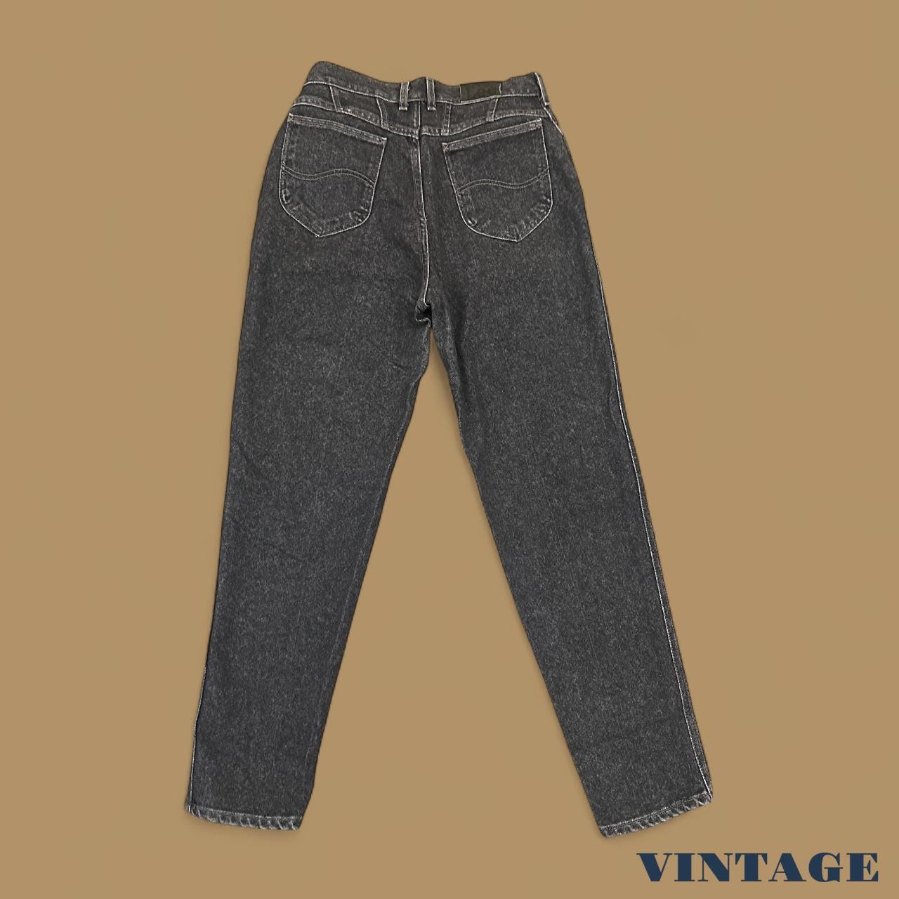 Vintage 90's Lee Tapered Leg Mom Jeans Charcoal Grey W29 L30
