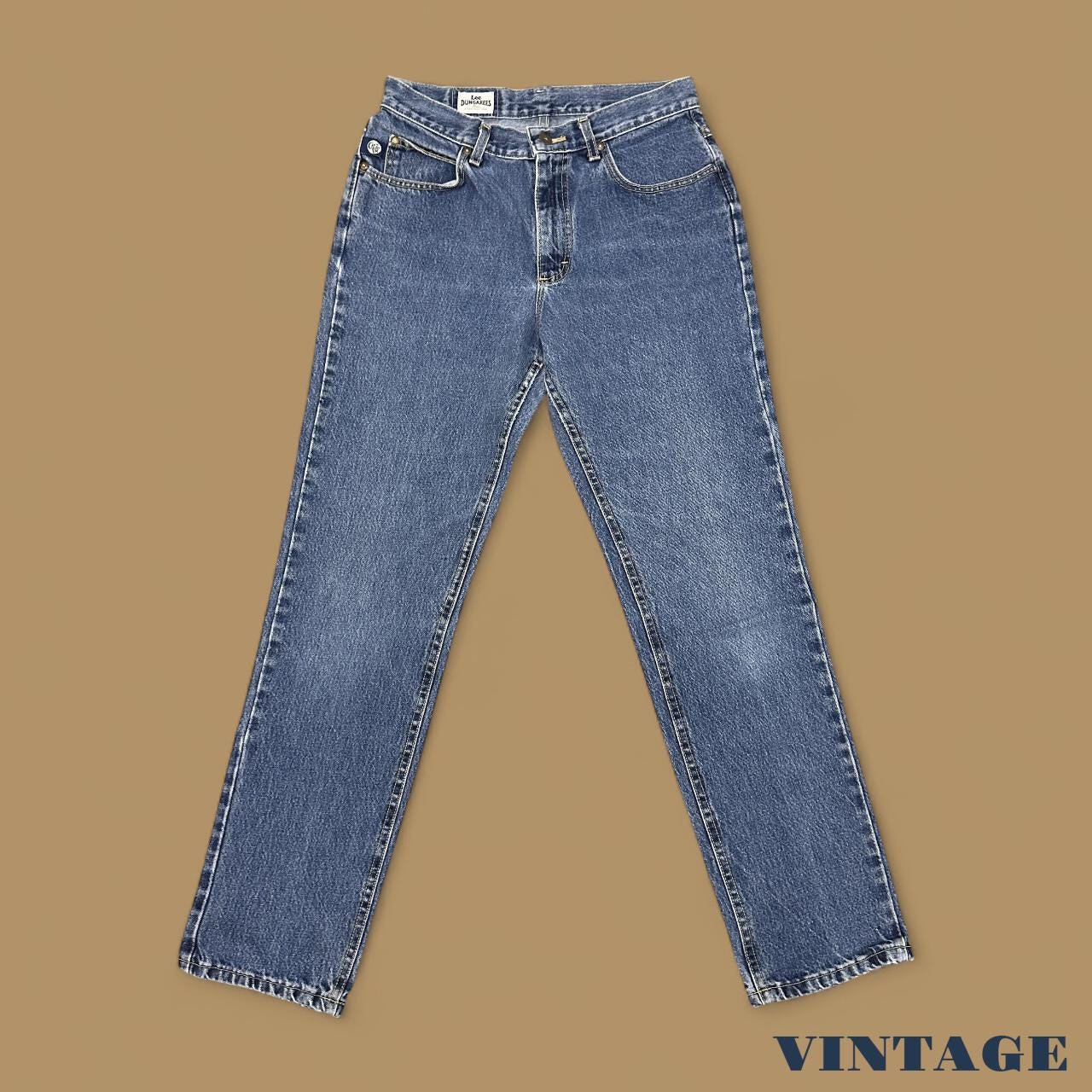 Vintage 90s Lee Dungarees Slim Straight Leg Boyfriend Jeans Mid Blue W30 L32