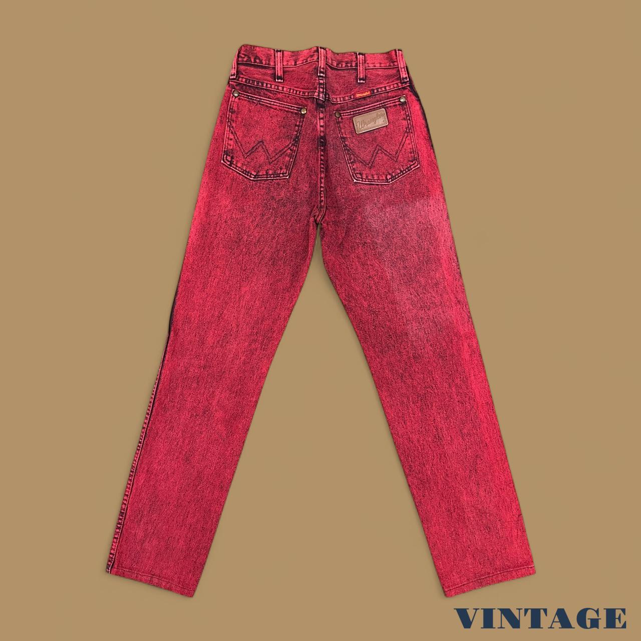 Vintage Wrangler USA Made Straight Leg Boyfriend/Mom Jeans Acid Wash Halloween Red W27 L30