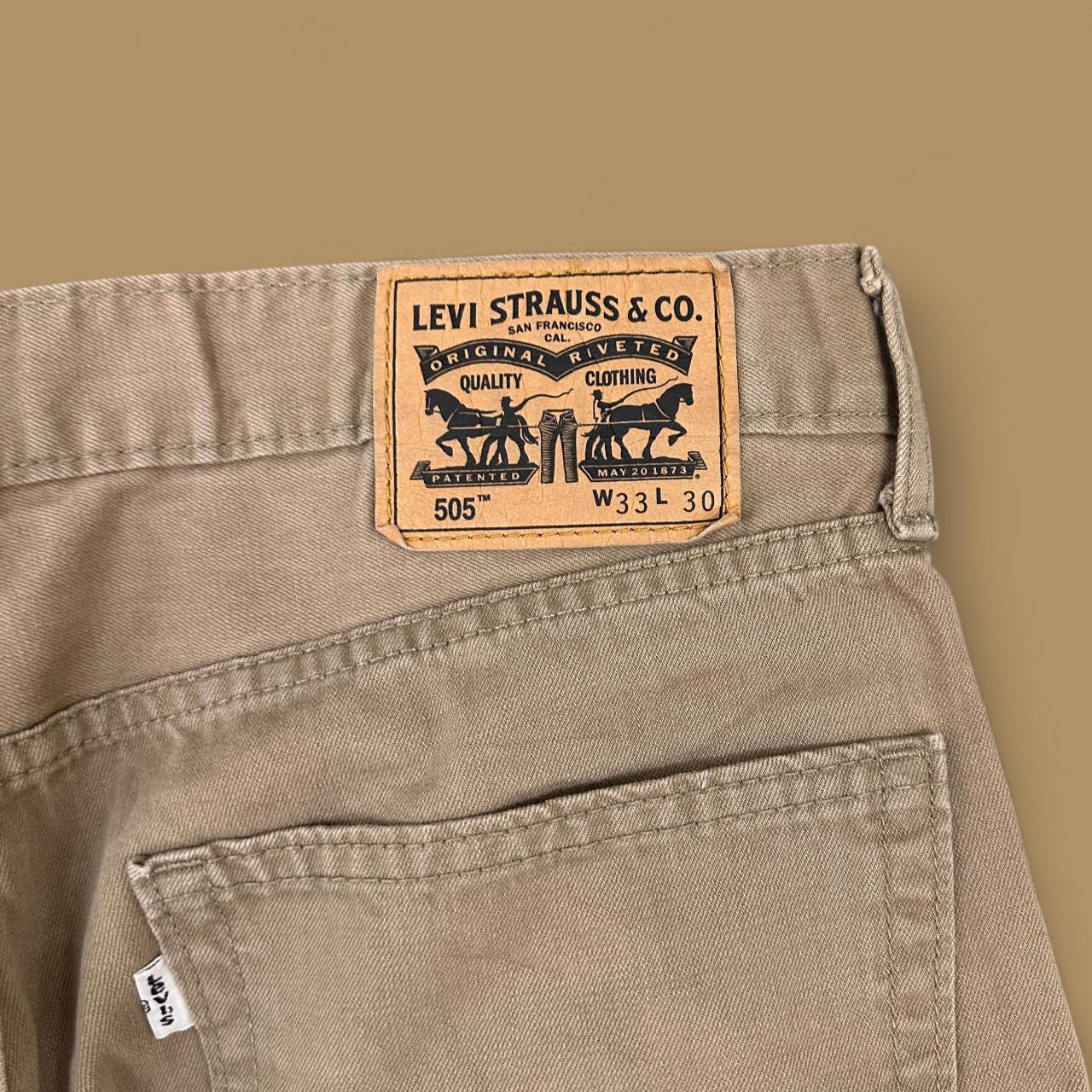Vintage Levi's 505 Straight Leg Jeans Beige W33 L30