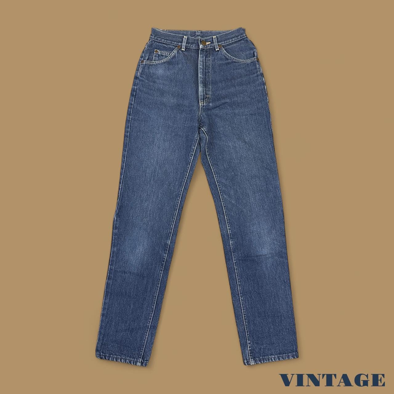 Vintage Lee Straight Leg Boyfriend Jeans Dark Blue W26 L32