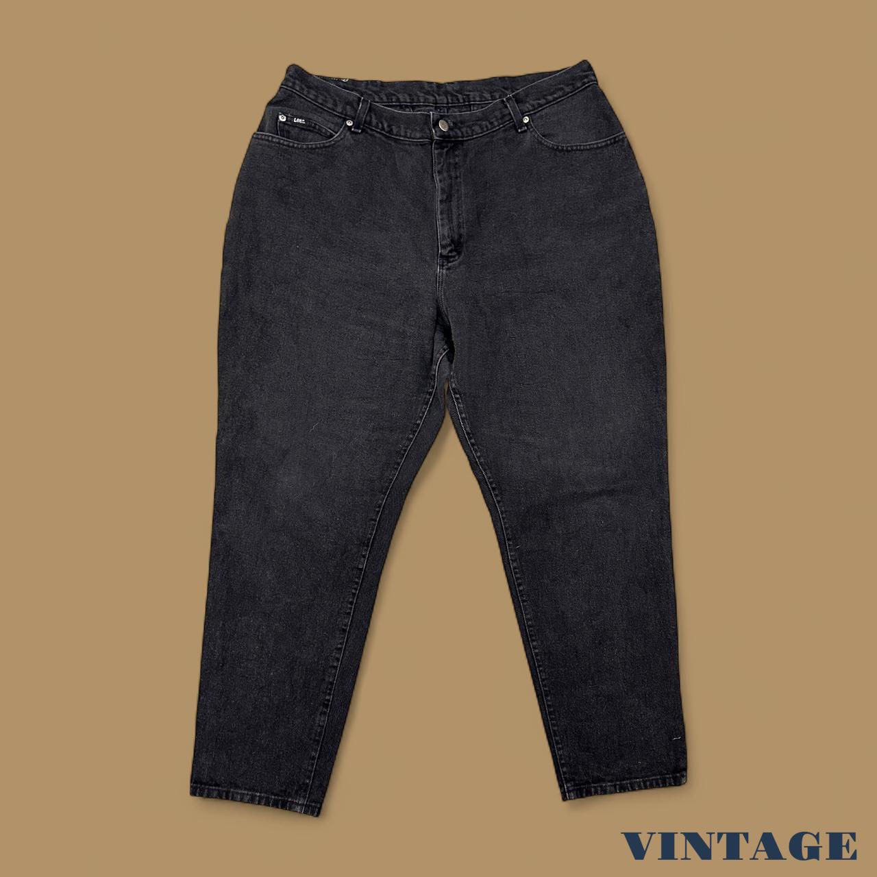 Vintage 90's Lee Tapered Leg Mom Jeans Charcoal Black W38 L30