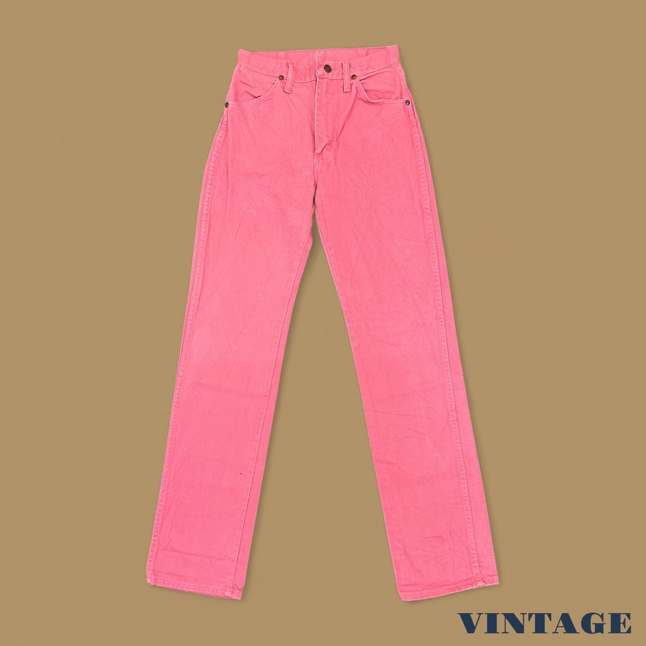 Vintage Wrangler USA Made Straight Leg Mom Jeans Bright Pink W25 L32