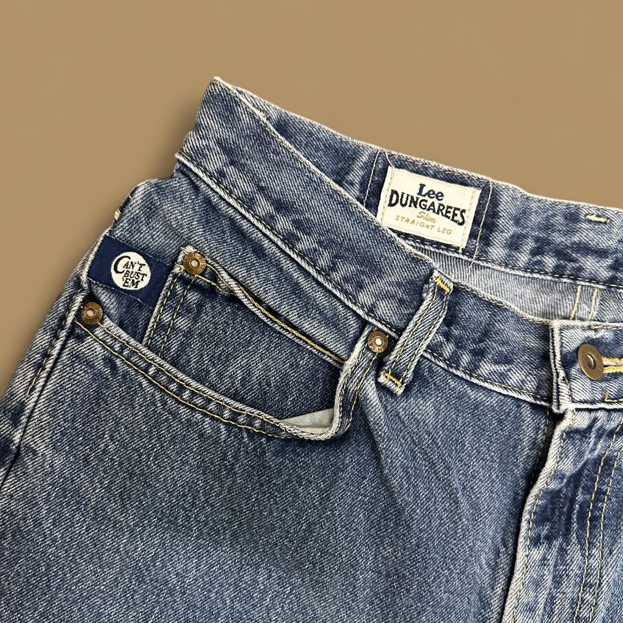 Vintage 90s Lee Dungarees Slim Straight Leg Boyfriend Jeans Mid Blue W30 L32