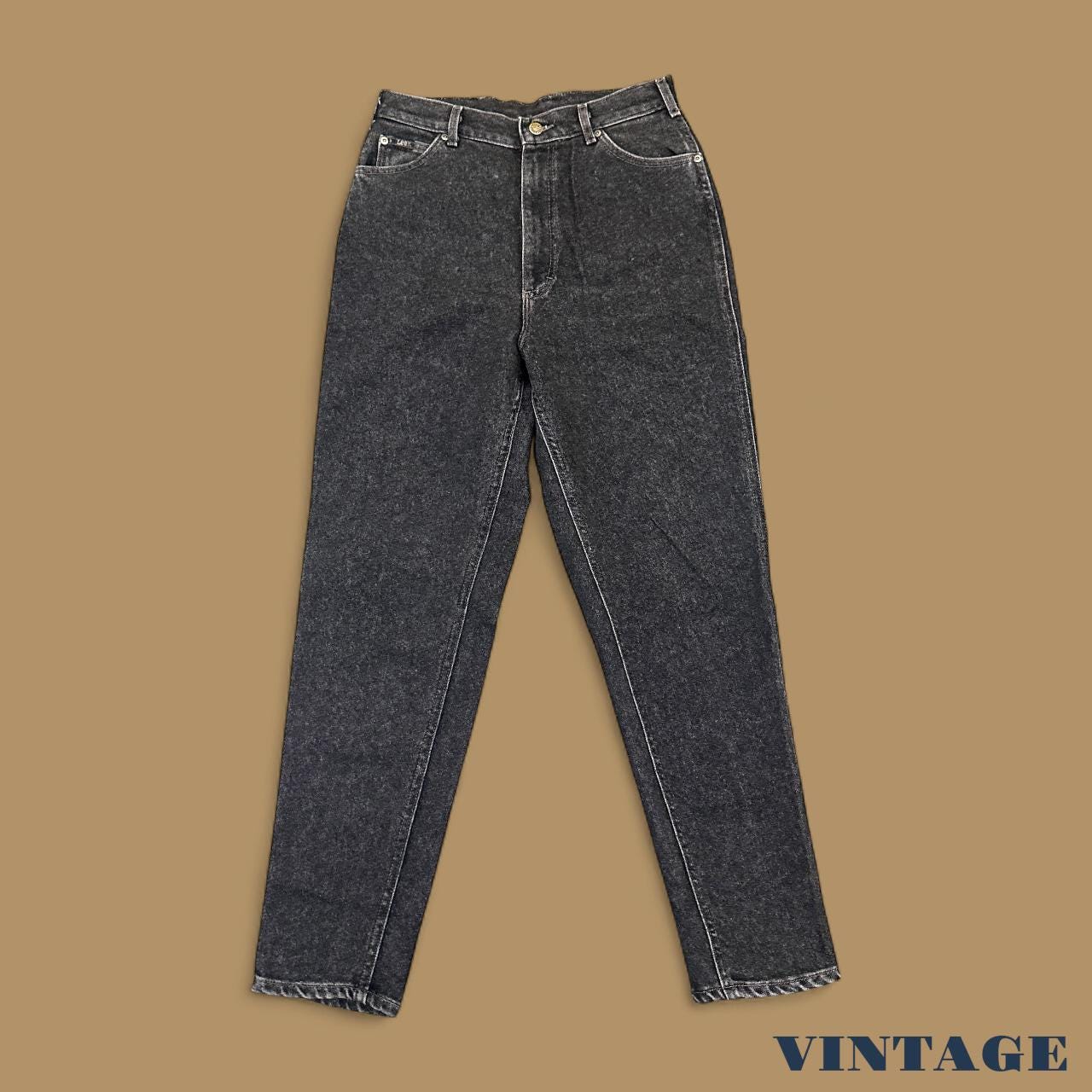Vintage 90's Lee Tapered Leg Mom Jeans Charcoal Grey W29 L30