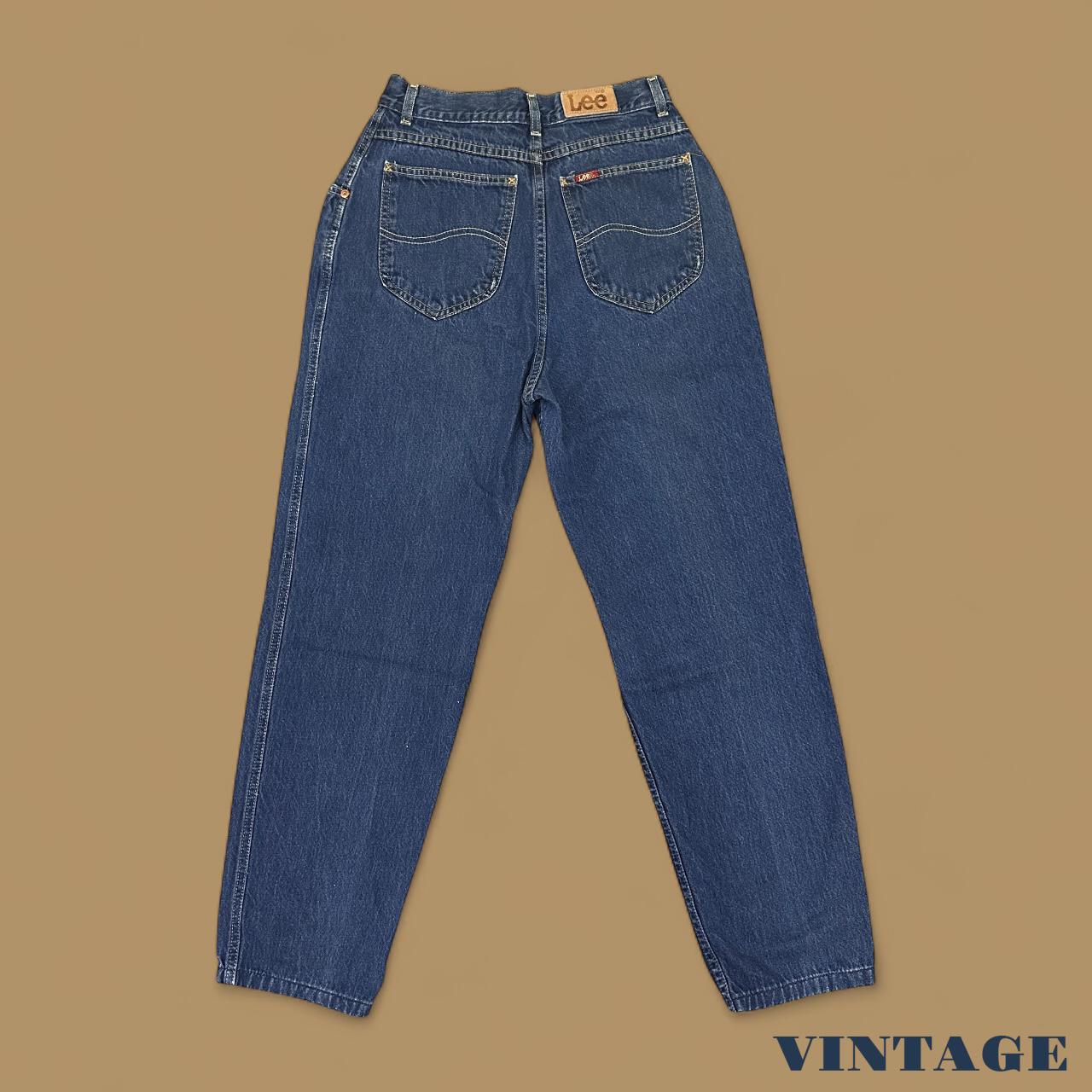 Vintage 80s Lee Tapered Leg Mom Jeans Dark Blue W26 L27
