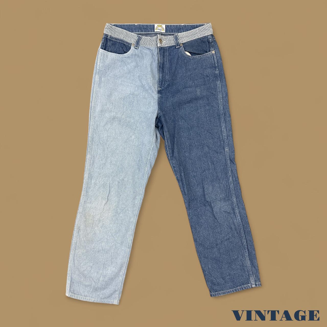 Vintage Special Edition Peter Max X Wrangler Straight Leg Two Tone Boyfriend Jeans Blue W30 L26