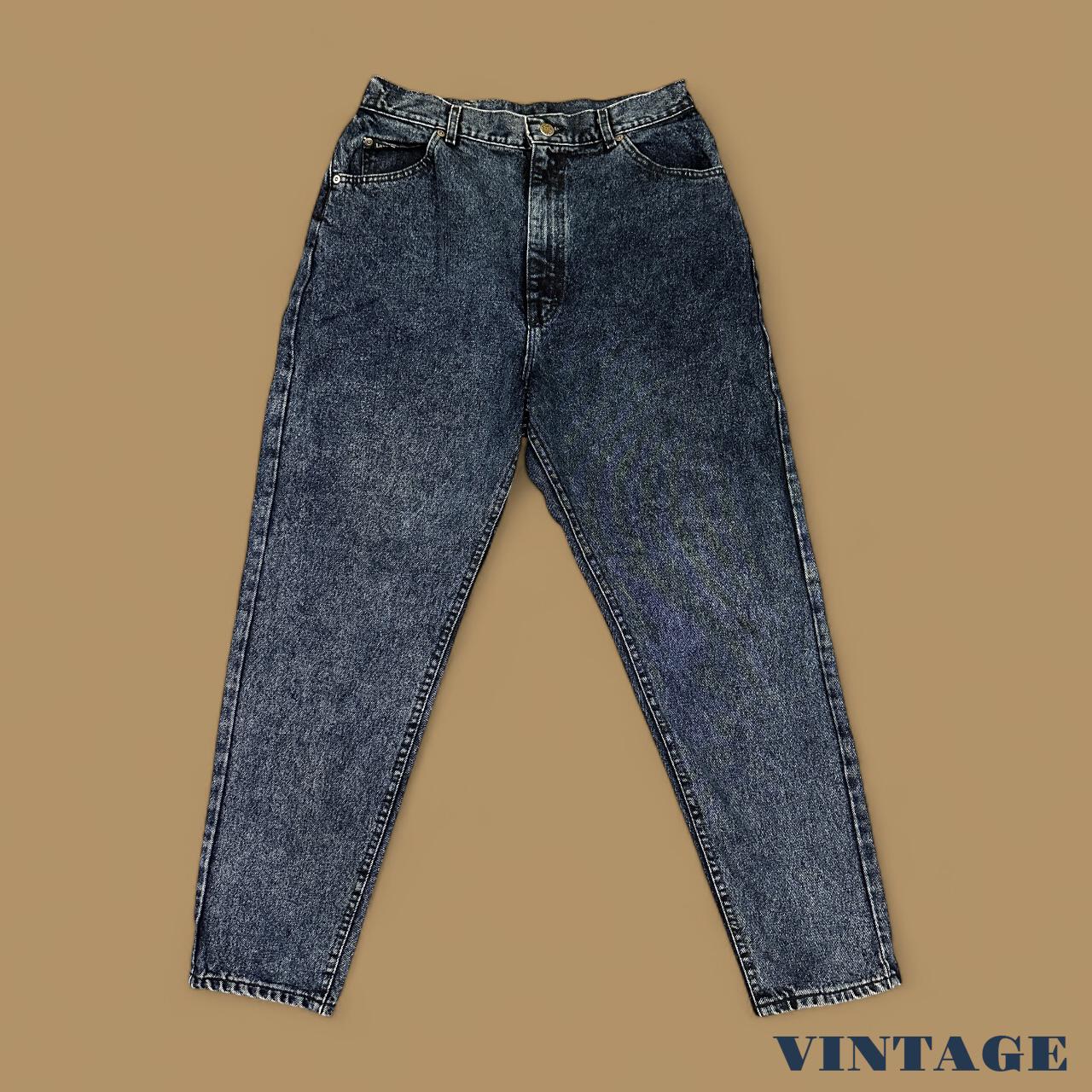 Vintage 80's Lee Tapered Leg Mom Jeans Acid Wash Dark Blue W31 L30