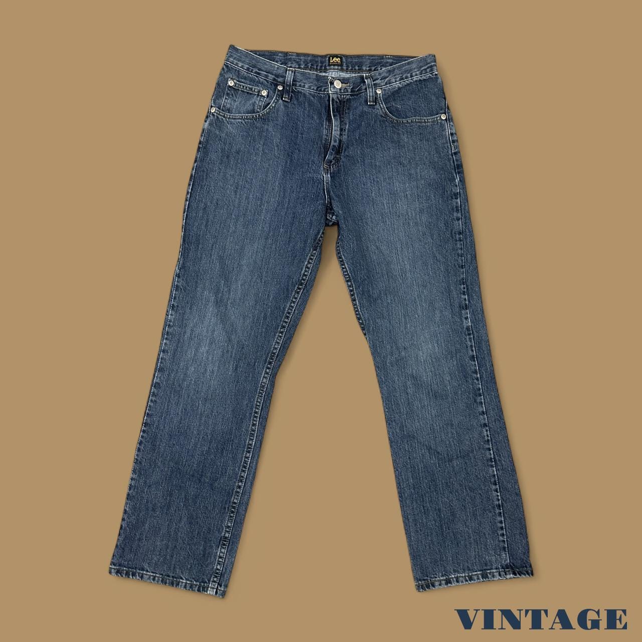 Vintage Lee Relaxed Fit Straight Leg Boyfriend Jeans Dark Blue W32 L30