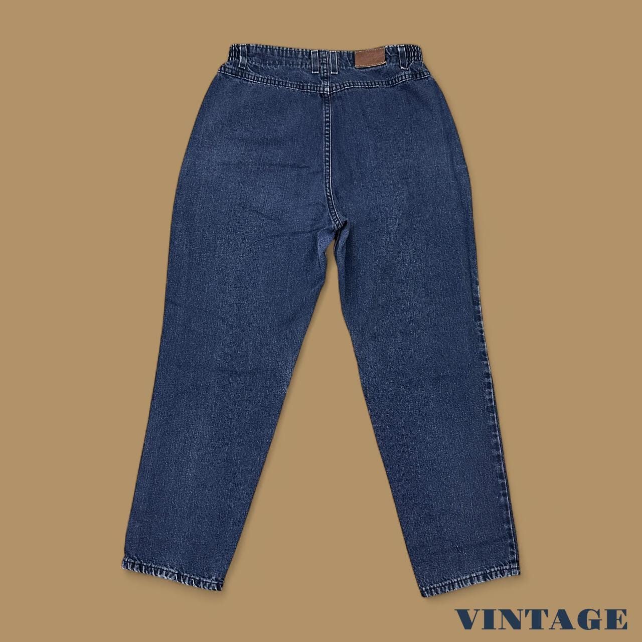 Vintage 90s Lee Elastic Waist Tapered Leg Mom Jeans Dark Blue W29 L28