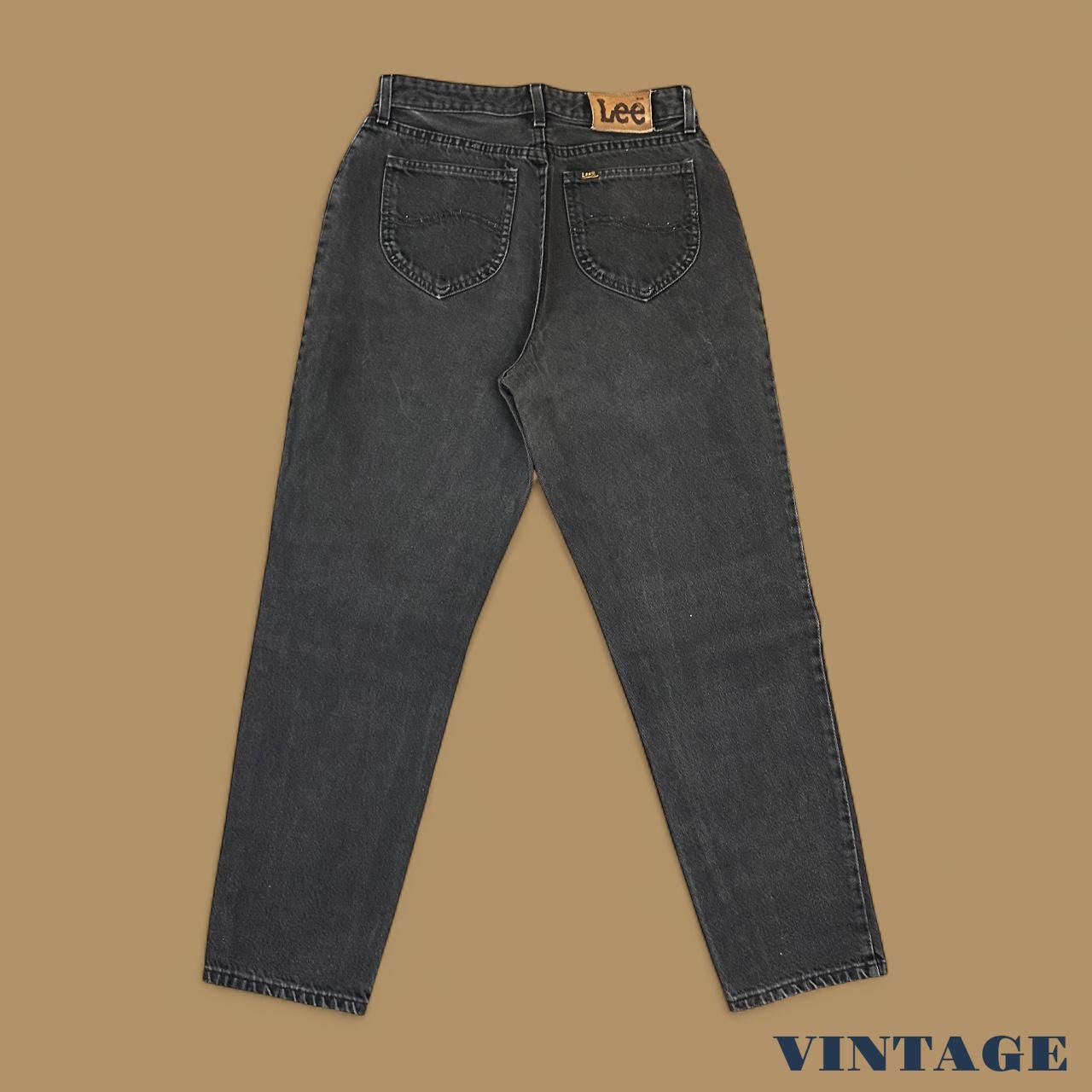Vintage 90's Lee Tapered Leg Mom Jeans Charcoal Black W29 L29