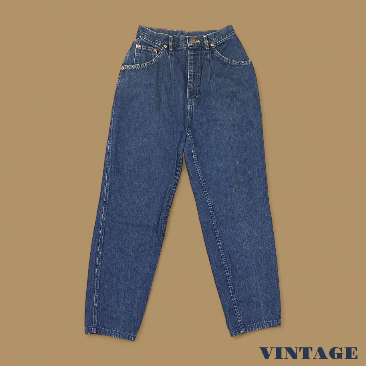 Vintage 80s Lee Tapered Leg Mom Jeans Dark Blue W26 L27