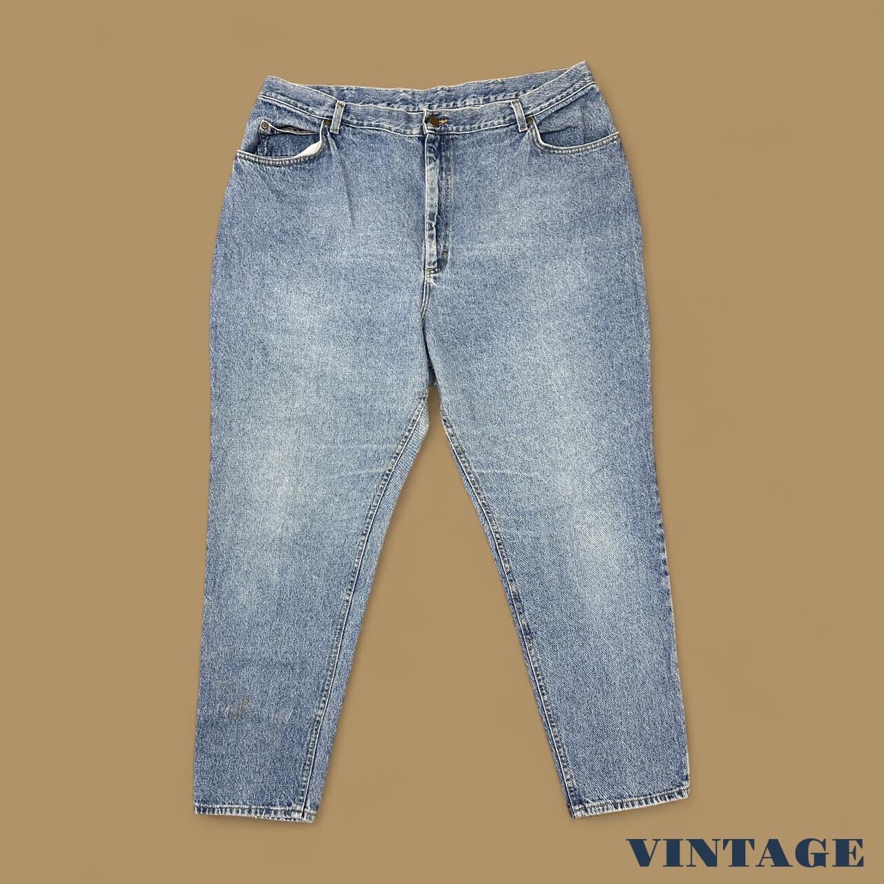 Vintage 90's Lee Tapered Leg Mom Jeans Light Blue W42 L32