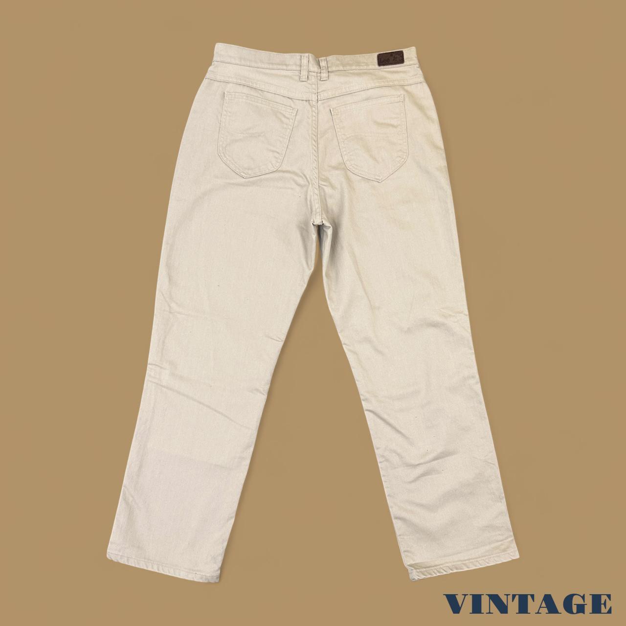Vintage Lee Relaxed Fit Straight Leg Boyfriend Jeans Cream W32 L29