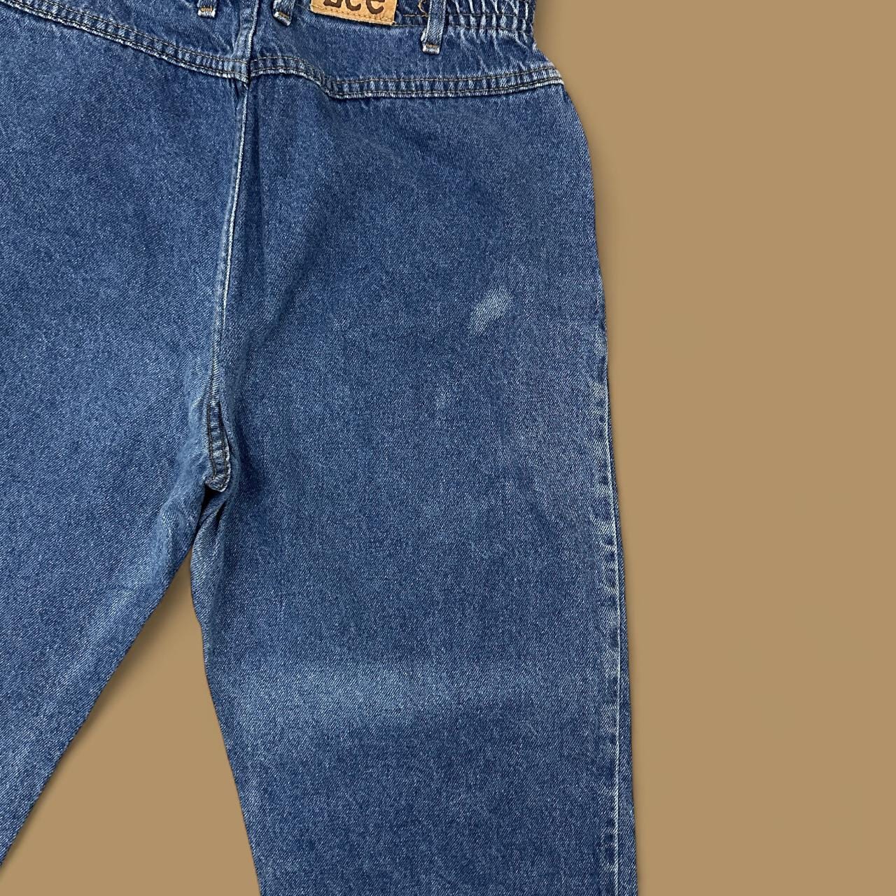 Vintage 90s Lee Elastic Waist Tapered Leg Mom Jeans Dark Blue W31 L30