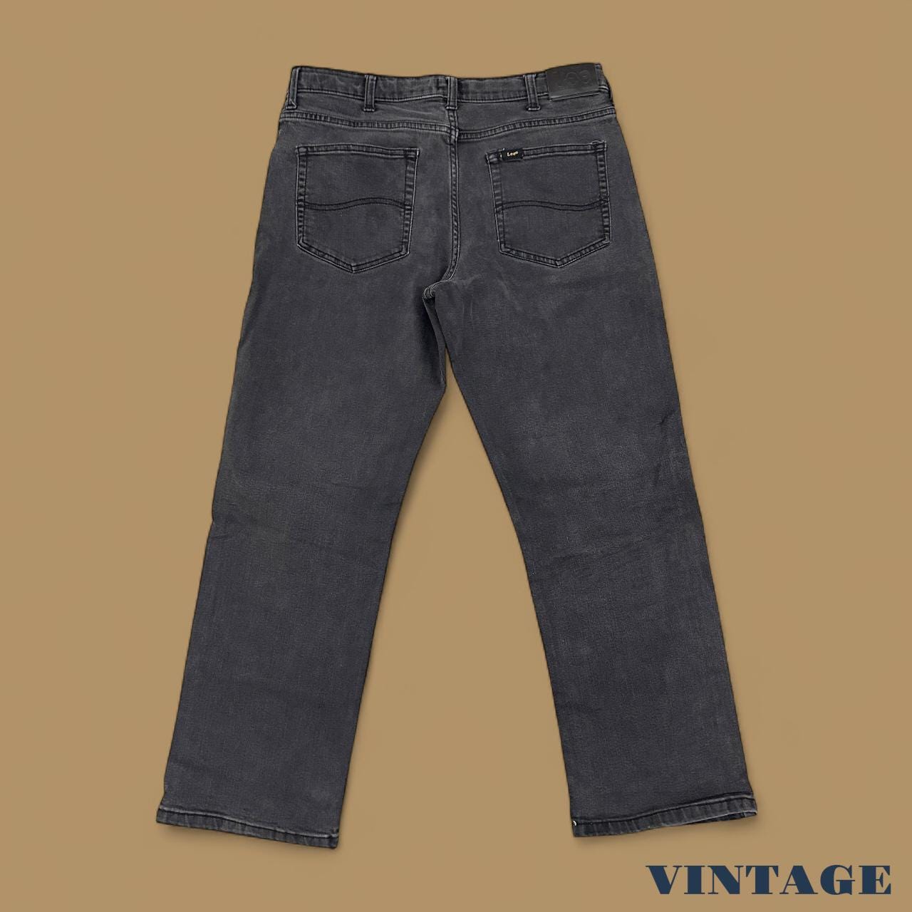 Vintage Lee Straight Leg Boyfriend Jeans Charcoal Black W34 L28