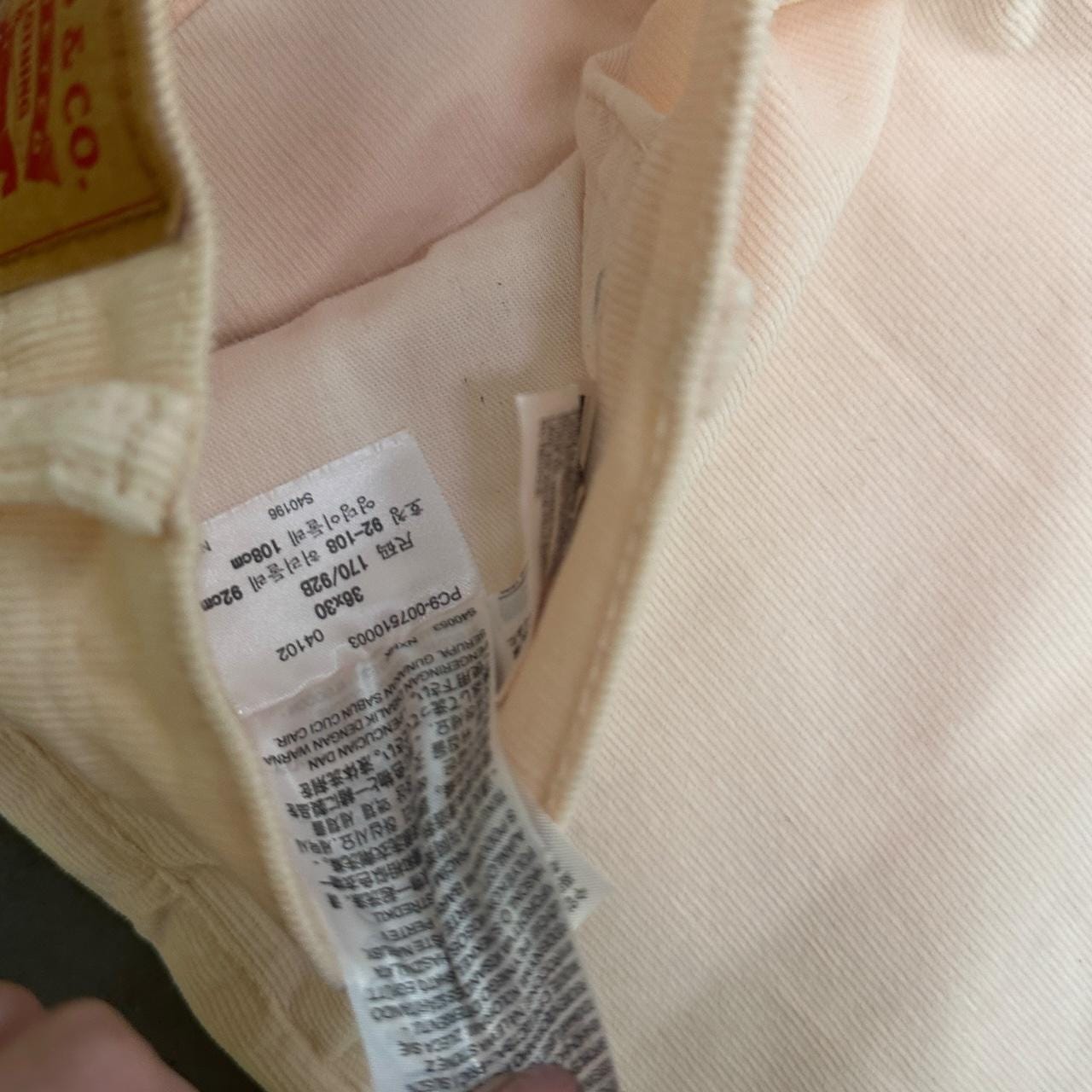 Vintage Levi's 751 Straight Leg Corduroy Trousers Pale Pink W36 L30