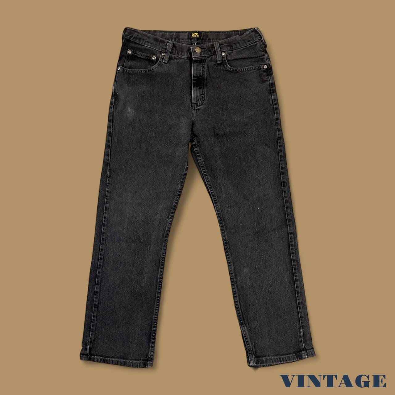 Vintage Lee Straight Leg Boyfriend Jeans Charcoal Black W32 L28