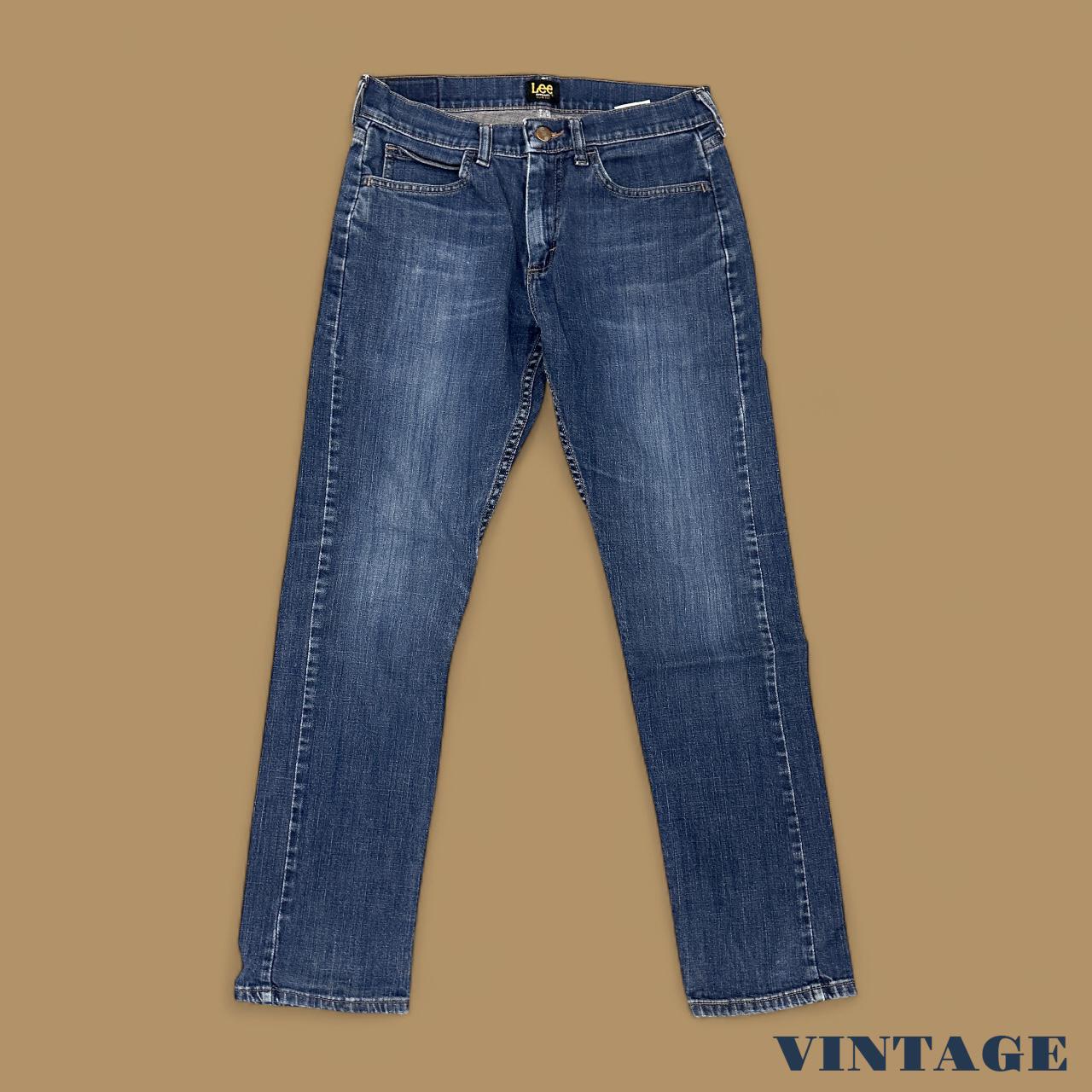 Vintage Lee Dungarees Slim Straight Leg Boyfriend Jeans Dark Blue W29 L28
