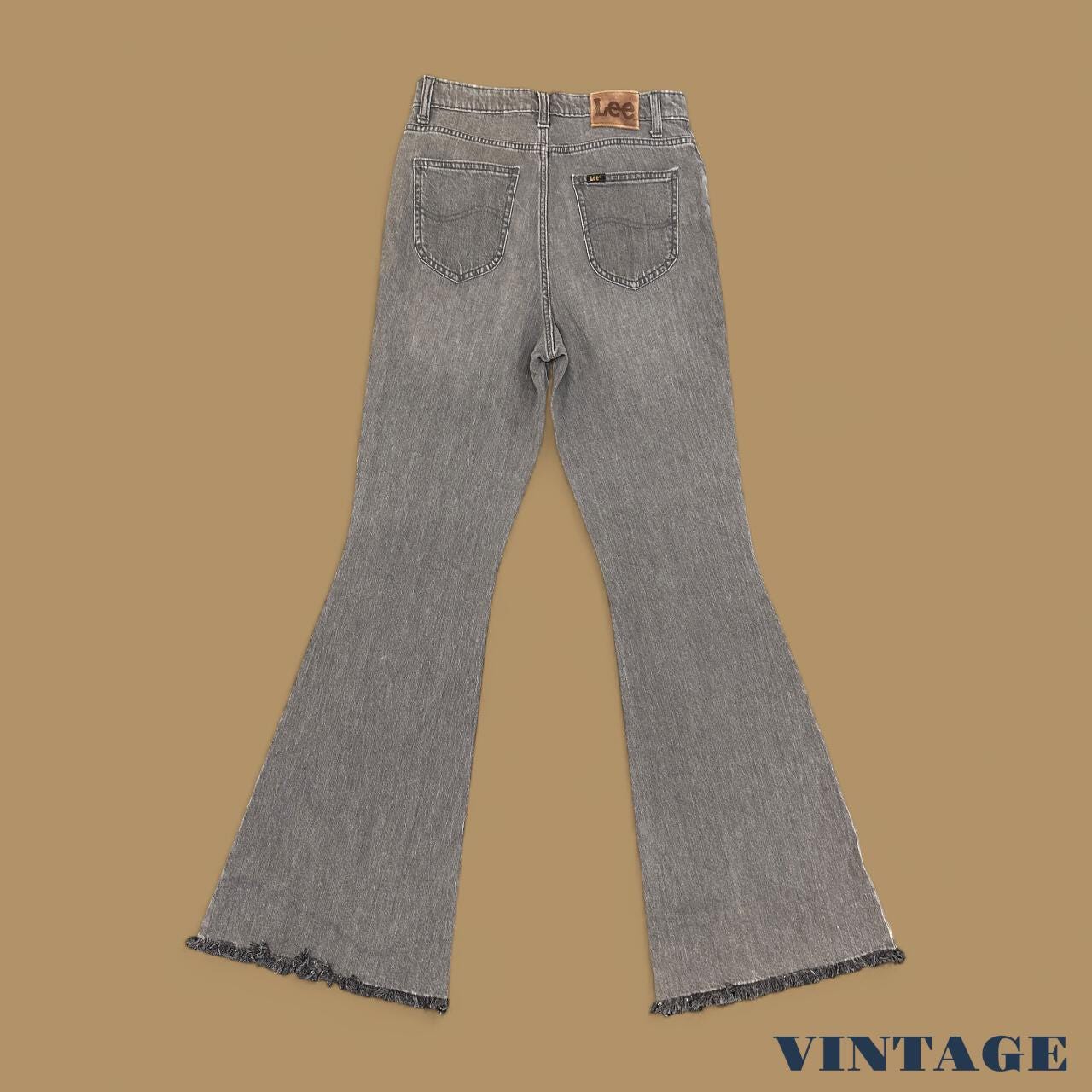 Vintage 90's Lee High Rise Flared Leg Jeans Light Grey W28 L32