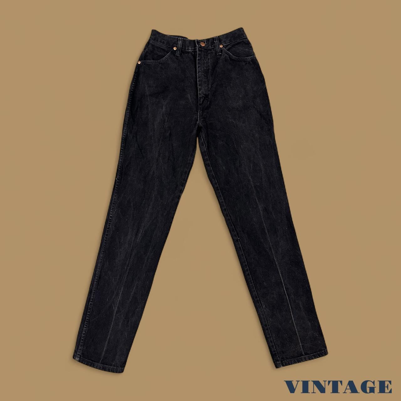 Vintage Wrangler USA Made Straight Leg Boyfriend/Mom Jeans Black W26 L34