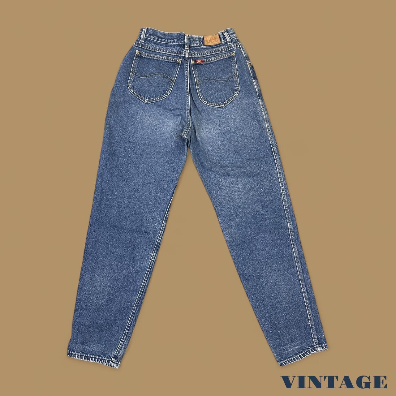 Vintage 90's Lee Tapered Leg Mom Jeans Pleated Mid Blue W26 L30