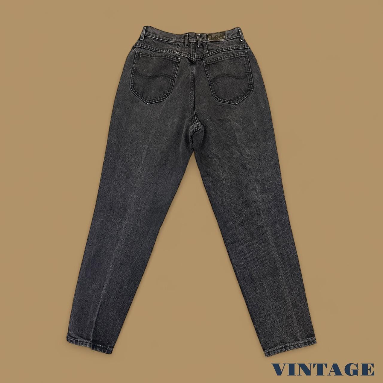 Vintage 90's Lee Tapered Leg Mom Jeans Charcoal Grey W28 L30