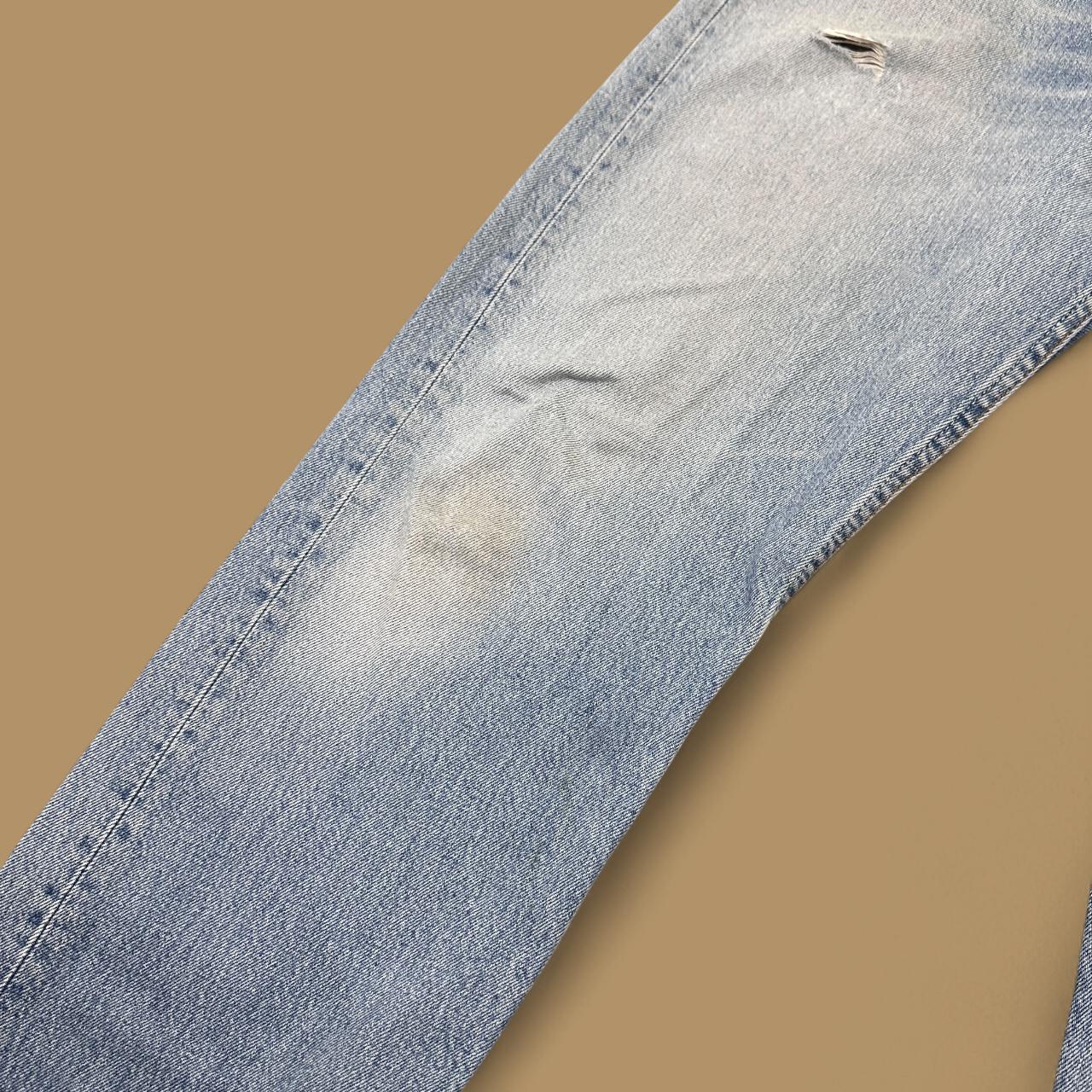Vintage Levi's 501 Distressed Grunge Straight Leg Jeans Light Blue W33 L30