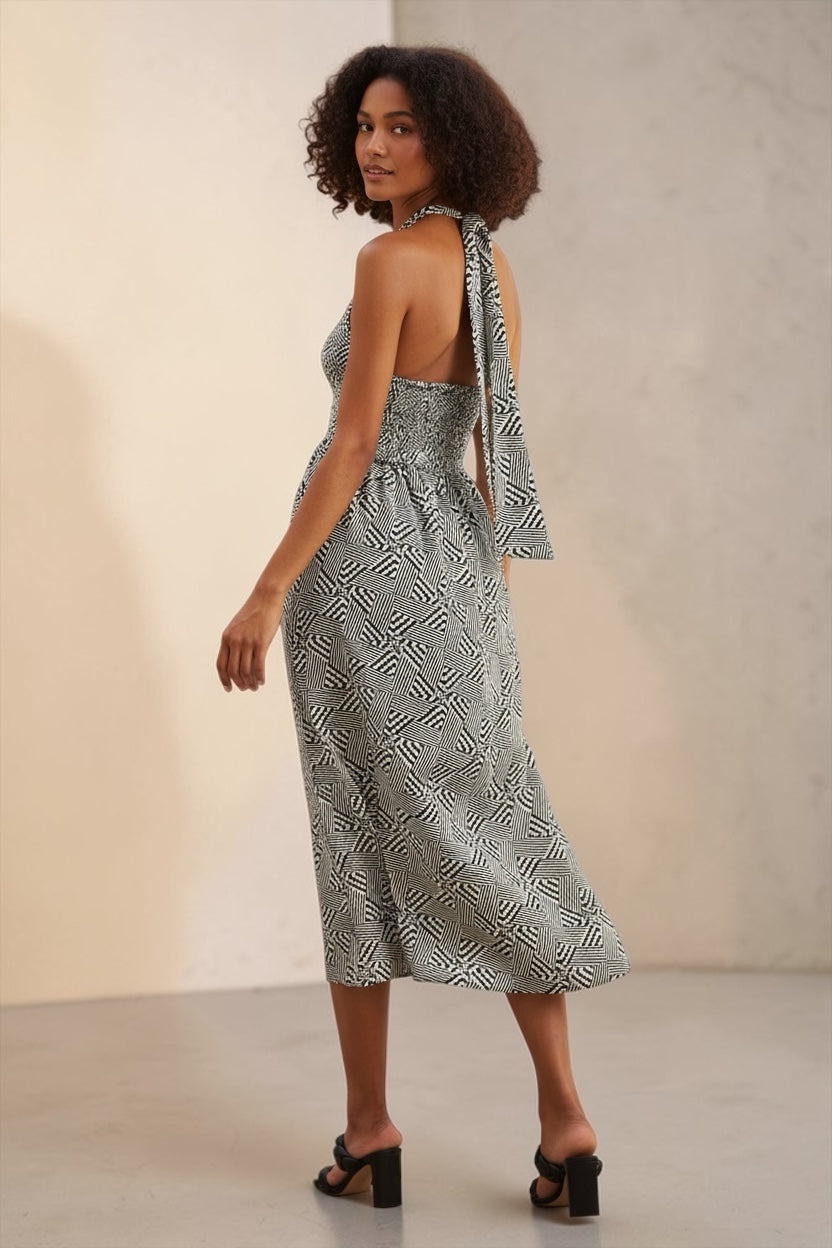 60s halter neck dress Geri Patchwork Midi long pink bridesmaid dresses Size:20 (34/35) Blue Archive - Kayoko eye sunglasses + pearl