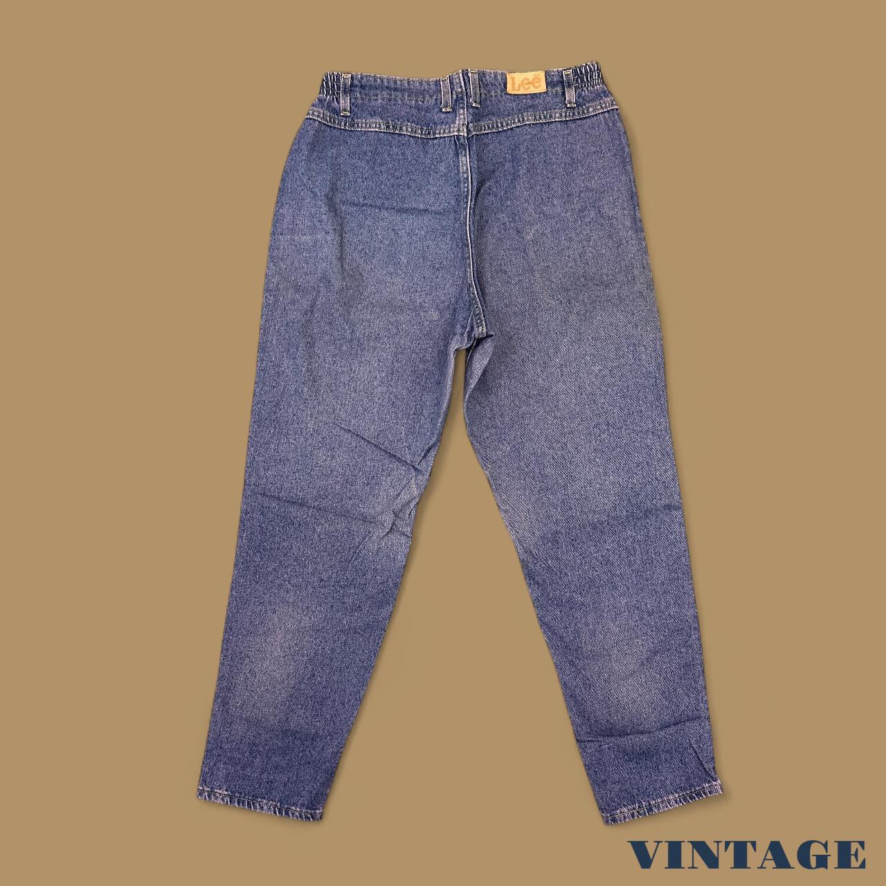 Vintage 80s Lee Elastic Waist Tapered Leg Mom Jeans Pink Wash W34 L30