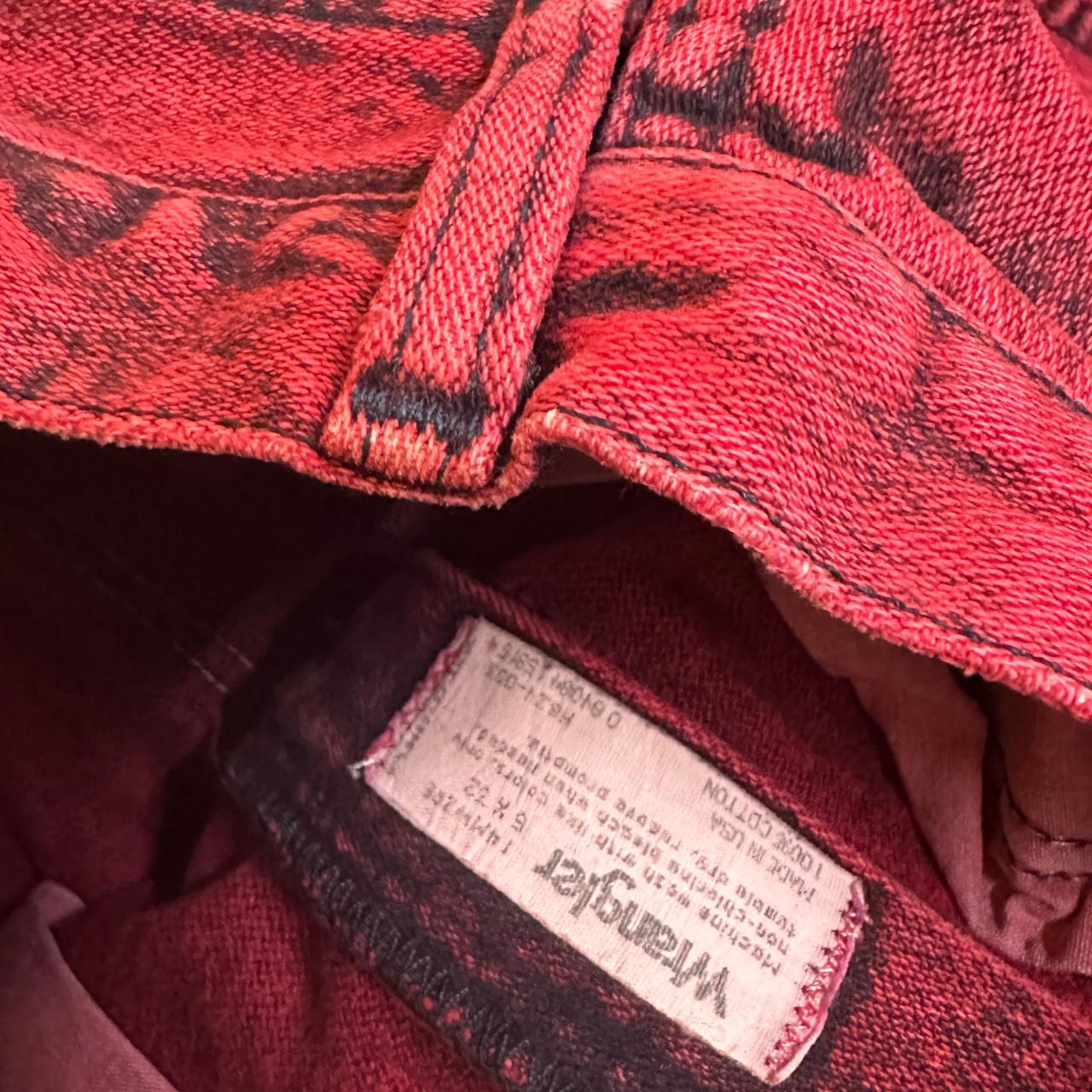 Vintage Wrangler USA Made Straight Leg Boyfriend/Mom Jeans Acid Wash Halloween Red W27 L30