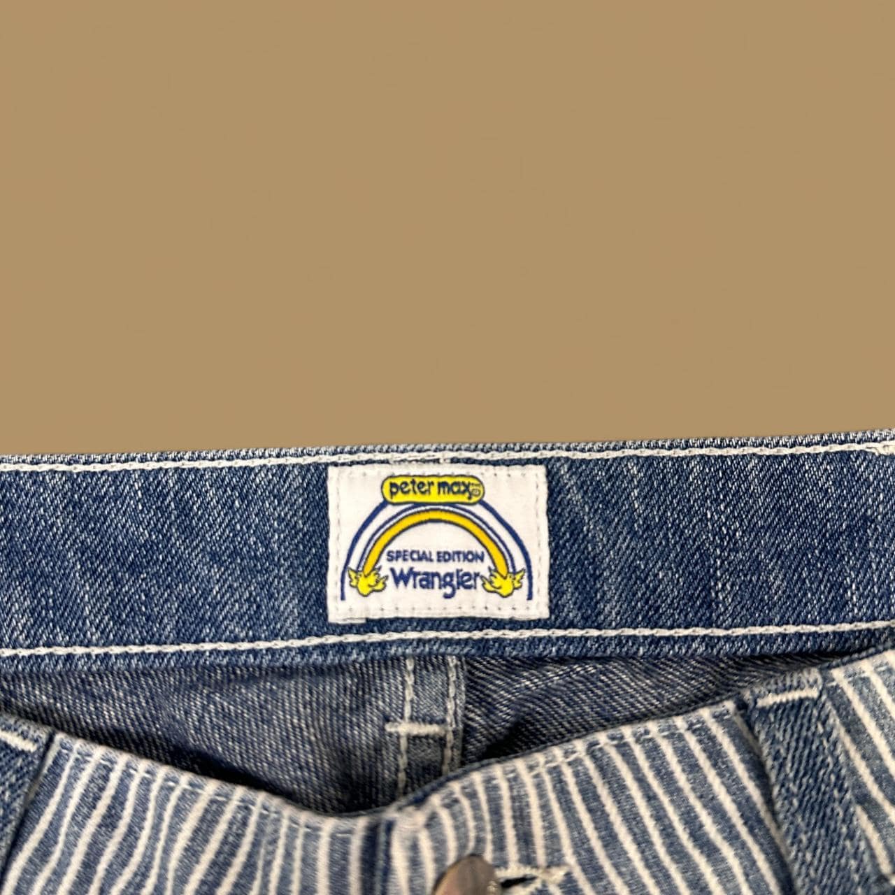 Vintage Special Edition Peter Max X Wrangler Straight Leg Two Tone Boyfriend Jeans Blue W30 L26