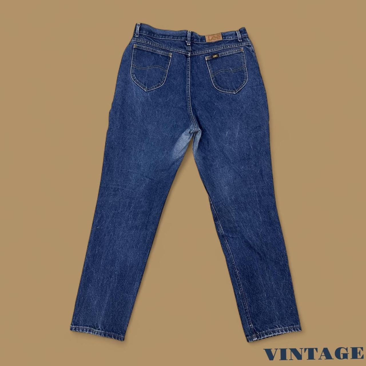 Vintage Lee Straight Leg Boyfriend Jeans Dark Blue W34 L32