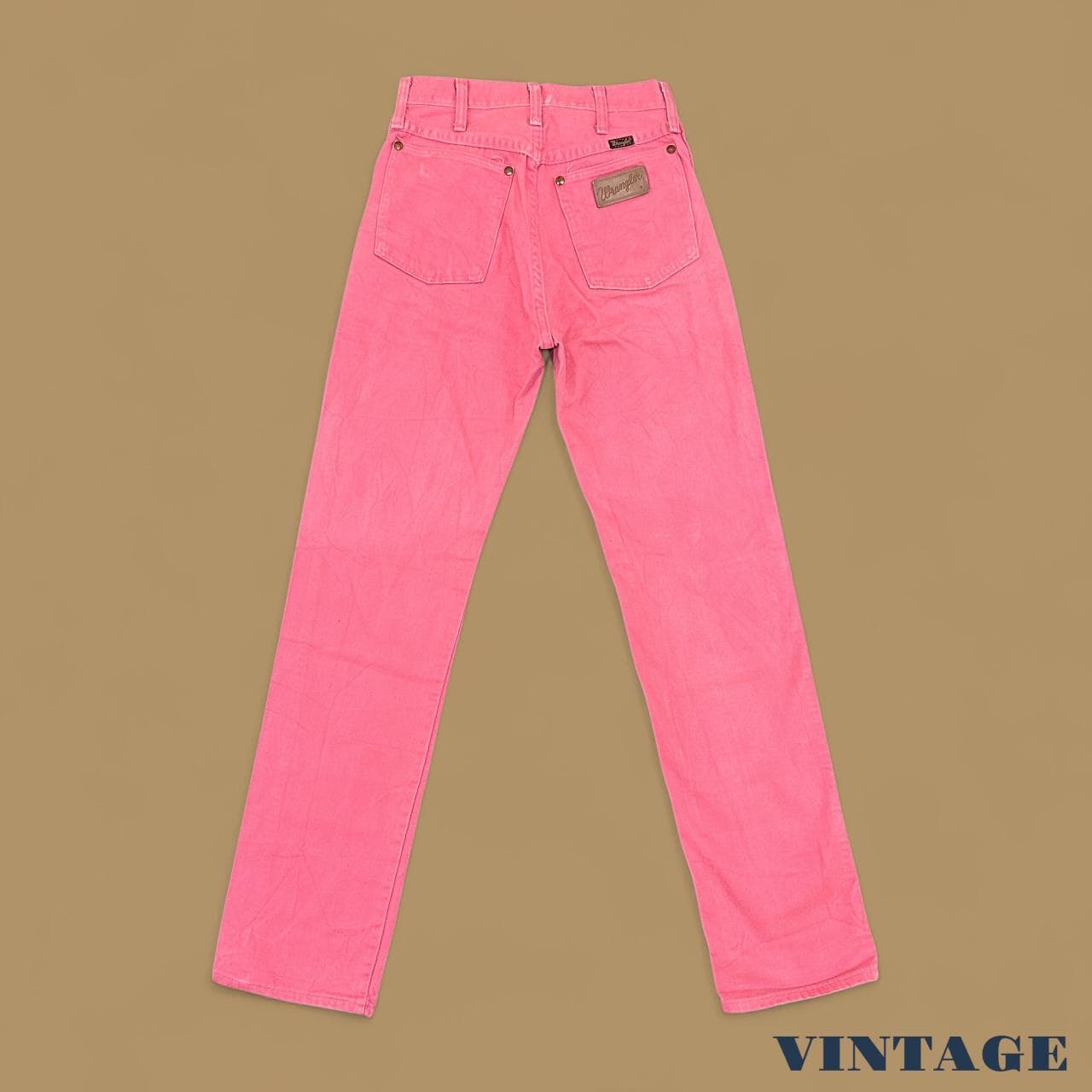 Vintage Wrangler USA Made Straight Leg Mom Jeans Bright Pink W25 L32
