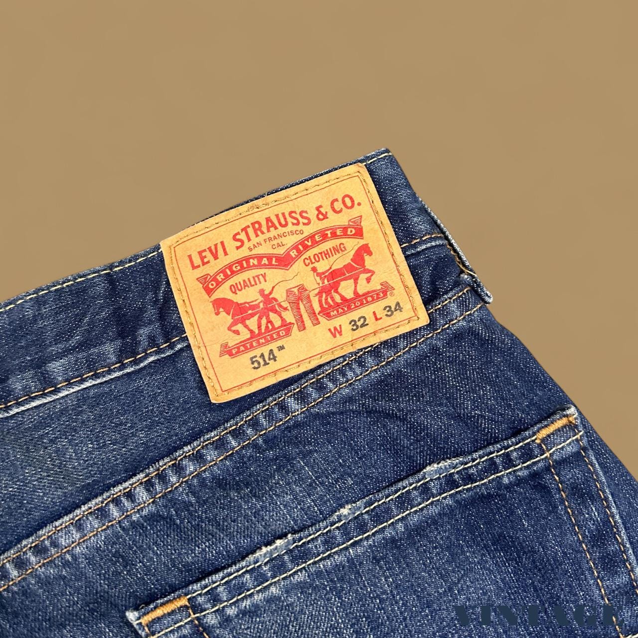 Vintage Levi's 514 Distressed Grunge Straight Leg Jeans Dark Blue W32 L34