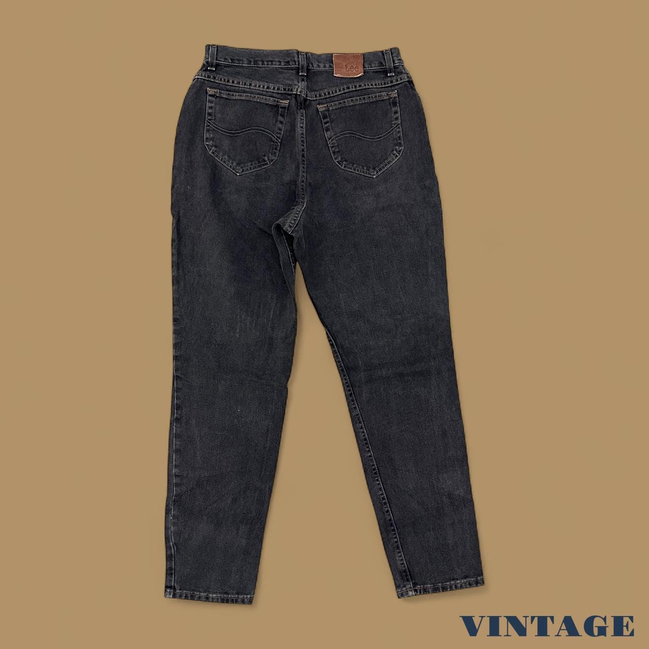 Vintage 90's Lee Tapered Leg Mom Jeans Charcoal Black W33 L32