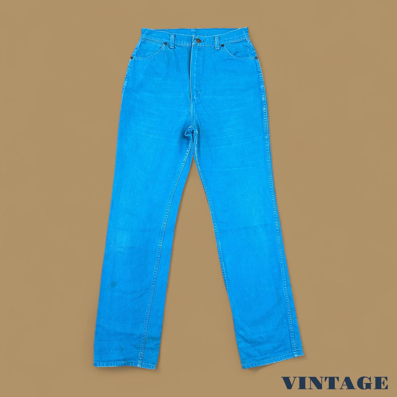 Vintage Wrangler Straight Leg Mom Jeans Teal Blue W29 L34
