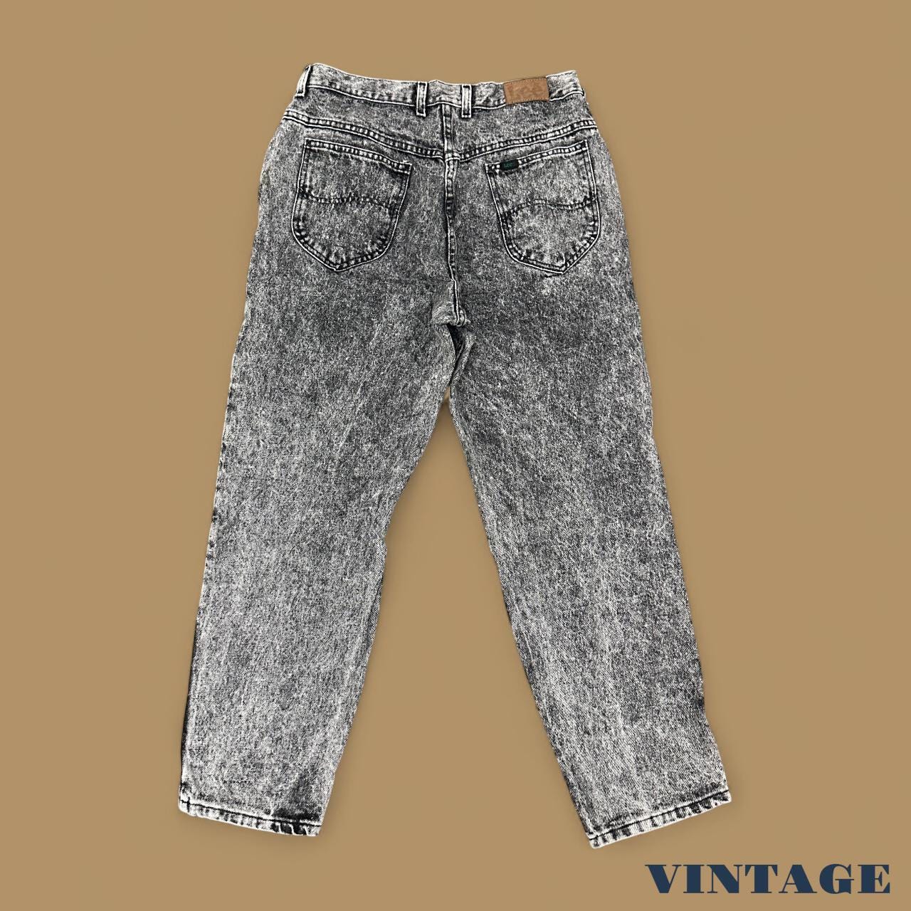 Vintage 80's Lee Straight Leg Jeans Acid Wash Grey W32 L29