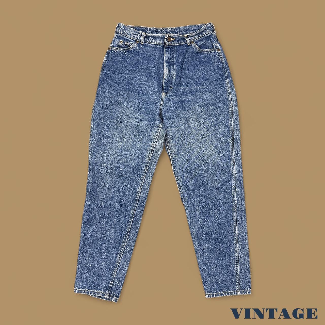 Vintage 90's Lee Tapered Leg Mom Jeans Mid Blue Stonewash W31 L29